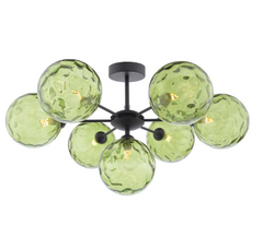 Mix and Match 7 Light Semi Flush Matt Black Dar Lighting Green