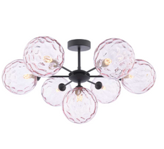 Mix and Match 7 Light Semi Flush Matt Black Dar Lighting Pink