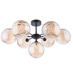 Mix and Match 7 Light Semi Flush Matt Black Dar Lighting Champagne