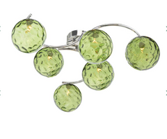 Nakita 6 Light Semi Flush Polished Chrome Green Glass