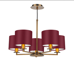 The Light Shade Studio Rex 5 Light Pendant Bronze With Bespoke Shades