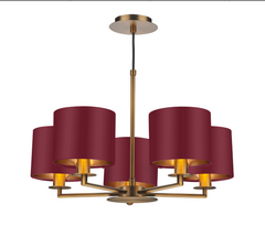 The Light Shade Studio Rex 5 Light Pendant Bronze With Bespoke Shades