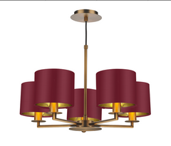 The Light Shade Studio Rex 5 Light Pendant Bronze With Bespoke Shades