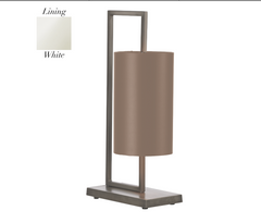 Bushwick Table Lamp In Antique Silver With Bespoke Shade