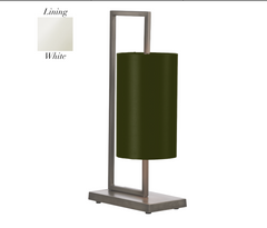 Bushwick Table Lamp In Antique Silver With Bespoke Shade