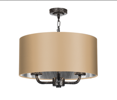 David Hunt Lighting Sloane 3Lt Pendant Pewter with Bespoke Shade SLO03