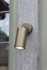 Ortega Outdoor Single Spotlight Natural Brass IP65