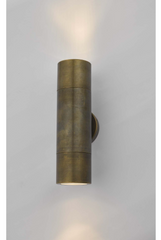 Ortega Outdoor 2 Light Wall Light Natural Brass IP65