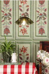 Ethel Pendant Green Glass and Antique Brass