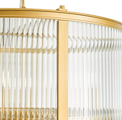 Bianka 6 Light Pendant Bronze and Ribbed Glass