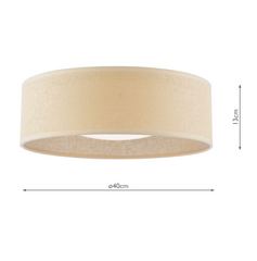 Laura Ashley Buckenham 2 Light Flush Rattan and White Frosted Acrylic