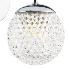 Teva Wall Light Polished Chrome and Faceted Acrylic IP44