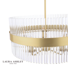 Laura Ashley Alexa 5lt Pendant Glass Matt Antique Brass