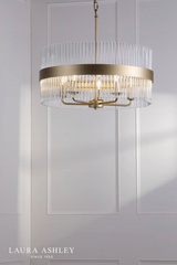 Laura Ashley Alexa 5lt Pendant Glass Matt Antique Brass