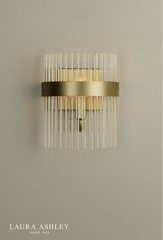 Laura Ashley Alexa Wall Light Matt Antique Brass and Glass