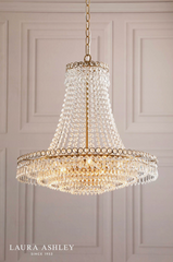 Laura Ashley Enid 5 Light Grand Chandelier Matt Antique Brass