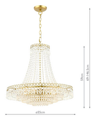 Laura Ashley Enid 5 Light Grand Chandelier Matt Antique Brass