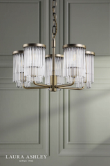 Laura Ashley Hilcote 5 Light Matt Antique Brass and Glass