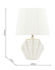 Laura Ashley Shell Table Lamp White Ceramic and Satin Chrome With Shade