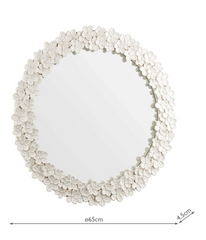 Laura Ashley Romsey Mirror Matt White 65cm