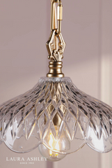 Laura Ashley Eversden Pendant Antique Brass and Crystal