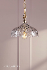 Laura Ashley Eversden Pendant Antique Brass and Crystal