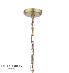 Laura Ashley Durford Large Pendant Matt Antique Brass and White Ceramic