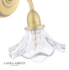 Laura Ashley Kerswell Wall Light Matt Antique Brass and Glass