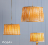 Joules Folly Yellow Cotton Tapered Drum Shade 30cm