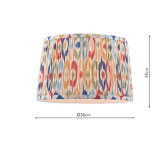Joules Folly Multi Coloured Ikat Tapered Drum Shade 30cm