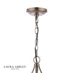 Laura Ashley Allerford 3 Light Pendant Satin Bronze and Taupe