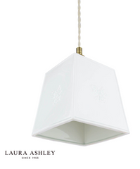 Laura Ashley Porcelain Square Pendant Cream and Antique Brass