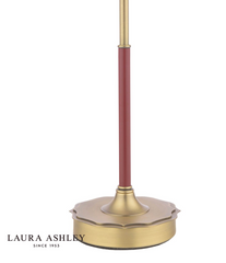 Laura Ashley Denwick Table Lamp Matt Antique Brass and Red Shade