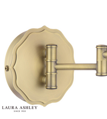 Laura Ashley Denwick Wall Light Matt Antique Brass and Red Shade