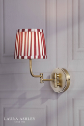 Laura Ashley Denwick Wall Light Matt Antique Brass and Red Shade