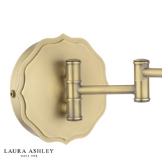 Laura Ashley Denwick Wall Light Matt Antique Brass and Green Shade