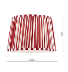 Laura Ashley Denwick Red Cotton Tapered Drum Shade 30cm/12 inch