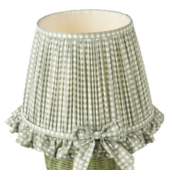 Omer Table Lamp Matt Green and Antique Brass With Shade