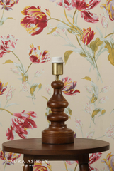 Laura Ashley Millbrook Table Lamp Dark Wood and Industrial Brass Base Only