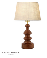 Laura Ashley Millbrook Table Lamp Dark Wood and Industrial Brass Base Only