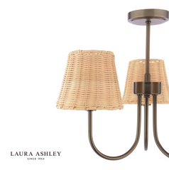 Laura Ashley Hasfield 3 Light Semi-Flush Satin Bronze With Shade