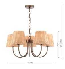 Laura Ashley Hasfield 5 Light Satin Bronze With Shade