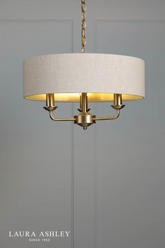 Laura Ashley Sorrento 3 Light Shadelier Matt Antique Brass With Natural Shade