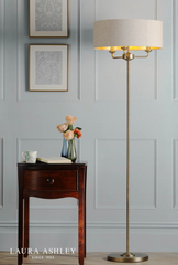 Laura Ashley Sorrento Floor Lamp 3 Light Matt Antique Brass