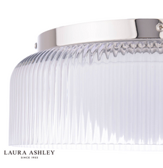 Laura Ashley Charissa Bathroom Ceiling Light Polished Chrome and Ribbed Glass IP44