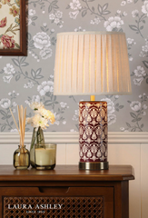 Laura Ashley Medlock Table Lamp Purple Ceramic and Antique Brass With Shade