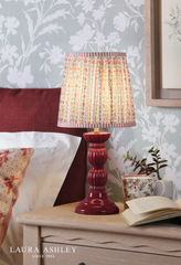 Laura Ashley Kelbrook Table Lamp Red Ceramic and Matt Antique Brass With Shade
