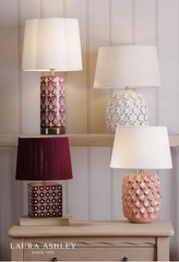 Laura Ashley Claudina Table Lamp Purple Ceramic and Antique Brass With Shade