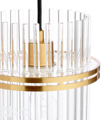 Eltham 3 Light Bar Pendant Antique Gold and Glass