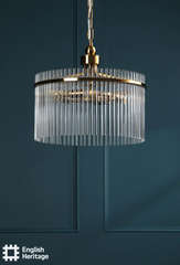Eltham 4 Light Pendant Antique Gold and Glass